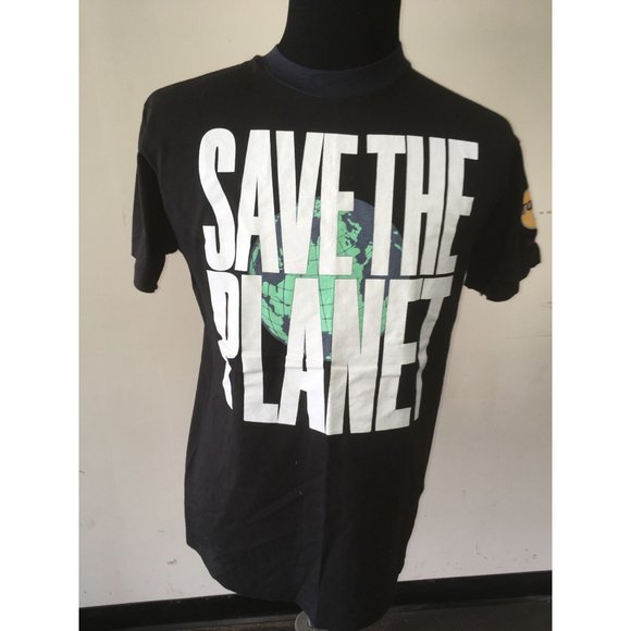 Hard Rock Cafe Honolulu Save the Planet Men's Black and White T-shirt Size Large - Picture 1 of 6
